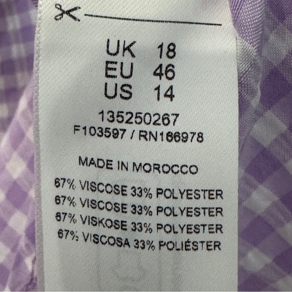 Miss Selfridge Lavender Gingham Seersucker Shirt | Size 14 | Oversized Fit - Picture 5 of 7